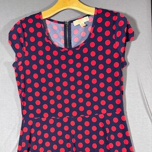 MICHAEL Michael Kors Navy and Red Polka Dot Dress